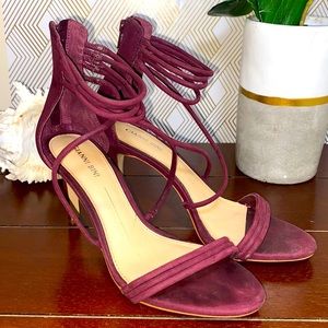 Gianni Bini Suede Ankle Strapped Pumps With Pointed Toe